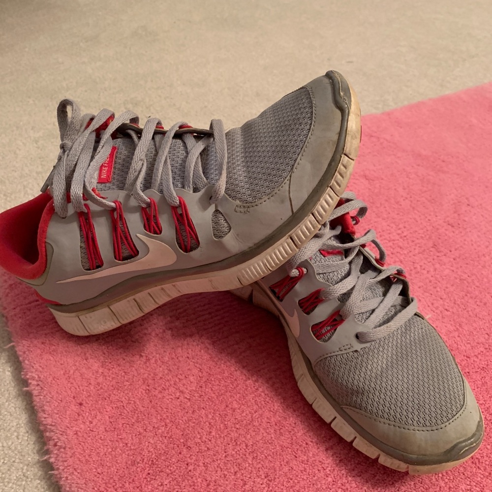 Pink and Grey Nike Free